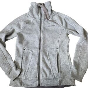 Avalanche Gray Fleece Zip Up Jacket Women's Size M Funnel Neck Thumbholes